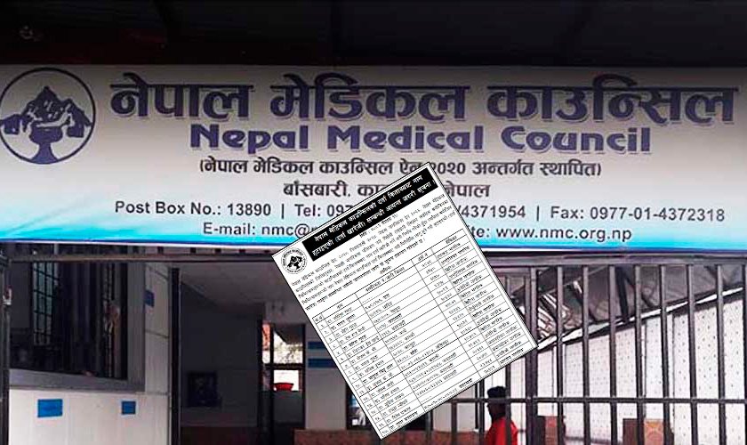 काउन्सिलले गर्याे १७ जना चिकित्सकको दर्ता खारेज
