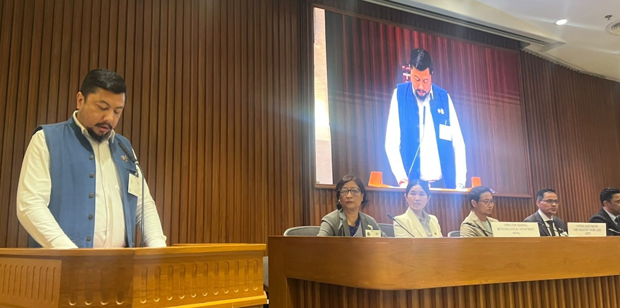 हिमाली विपत्तिको जोखिमबारे मन्त्री श्रेष्ठको अन्तर्राष्ट्रिय मञ्चबाट सम्बोधन